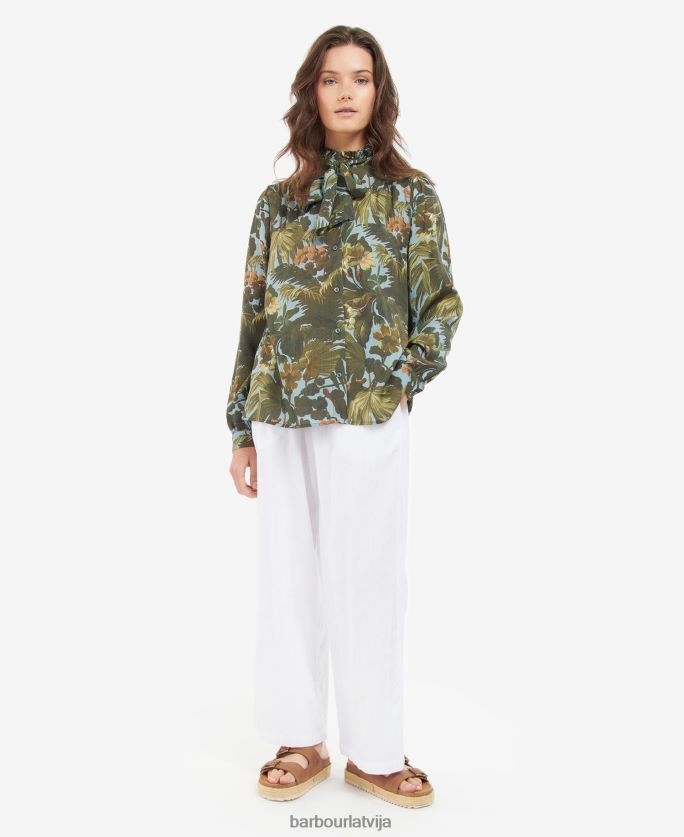 Barbour x House of Hackney sievietes bohēmas krekls P8J88A1640 apģērbs limerence/debesis