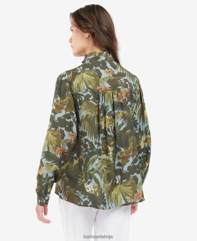 Barbour x House of Hackney sievietes bohēmas krekls P8J88A1640 apģērbs limerence/debesis