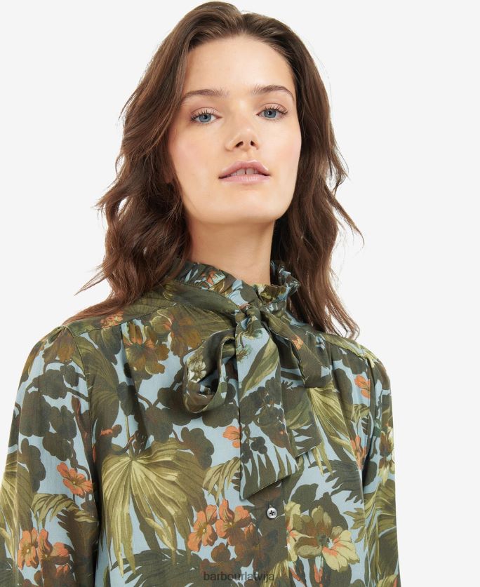 Barbour x House of Hackney sievietes bohēmas krekls P8J88A1640 apģērbs limerence/debesis