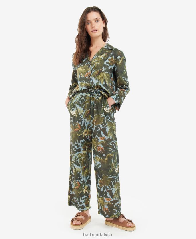 Barbour x House of Hackney sievietes lauristona kreklu līdzord P8J88A1605 apģērbs limerence/debesis