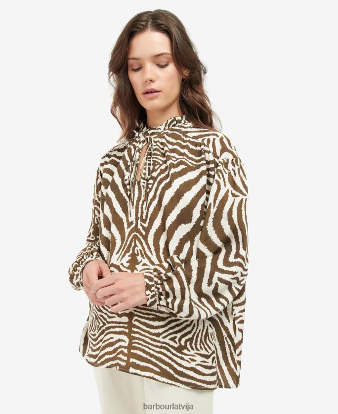 Barbour x House of Hackney sievietes martello krekls P8J88A1615 apģērbs equus kakao