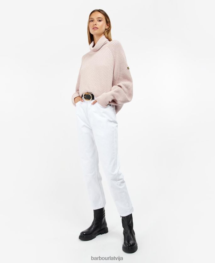 Barbour sievietes Claremont adījums P8J88A1957 apģērbs rozā māls