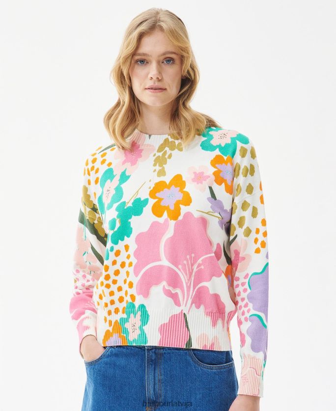 Barbour sievietes delphinium trikotāžas džemperis P8J88A1914 apģērbs klasisks multi
