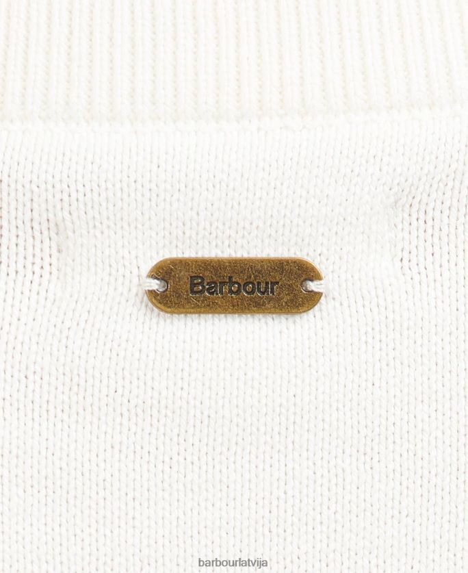 Barbour sievietes hemptonas adījums P8J88A1953 apģērbs gandrīz balts