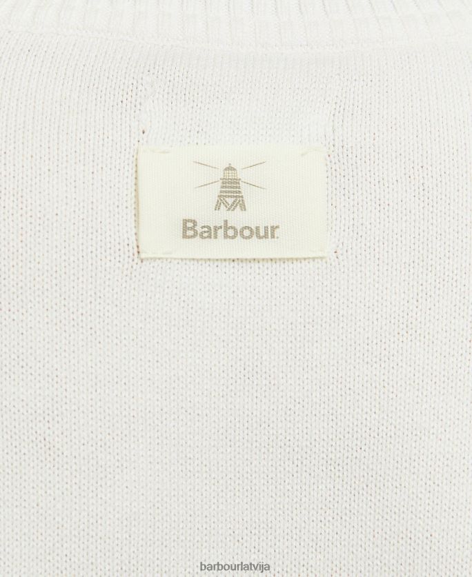 Barbour sievietes pērļu trikotāžas džemperis P8J88A1933 apģērbs ekru josla