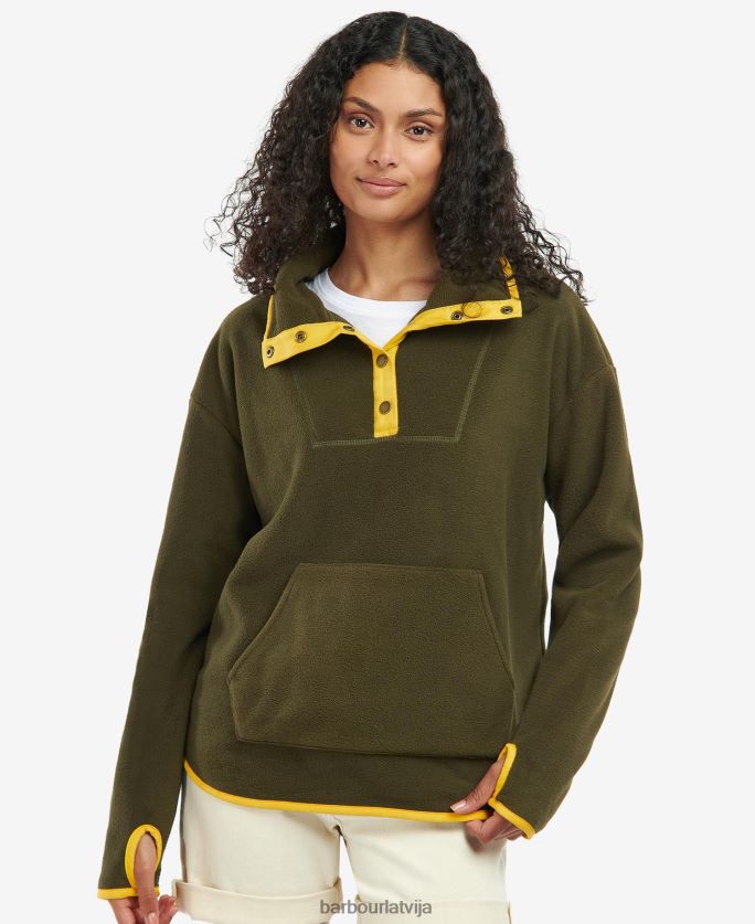 Barbour sievietes beringtona sporta krekls P8J88A1995 apģērbs nori zaļš