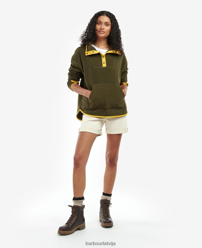 Barbour sievietes beringtona sporta krekls P8J88A1995 apģērbs nori zaļš
