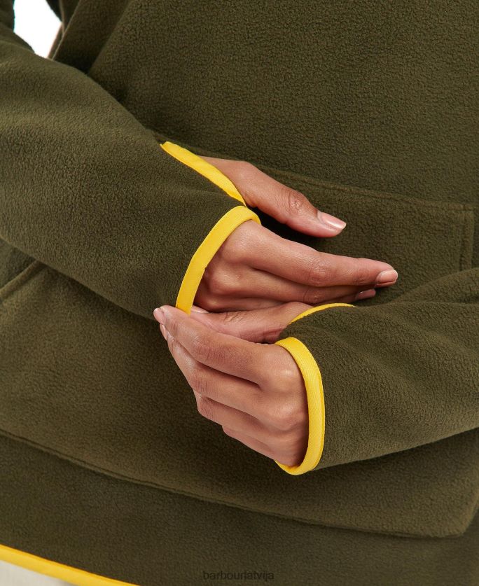 Barbour sievietes beringtona sporta krekls P8J88A1995 apģērbs nori zaļš
