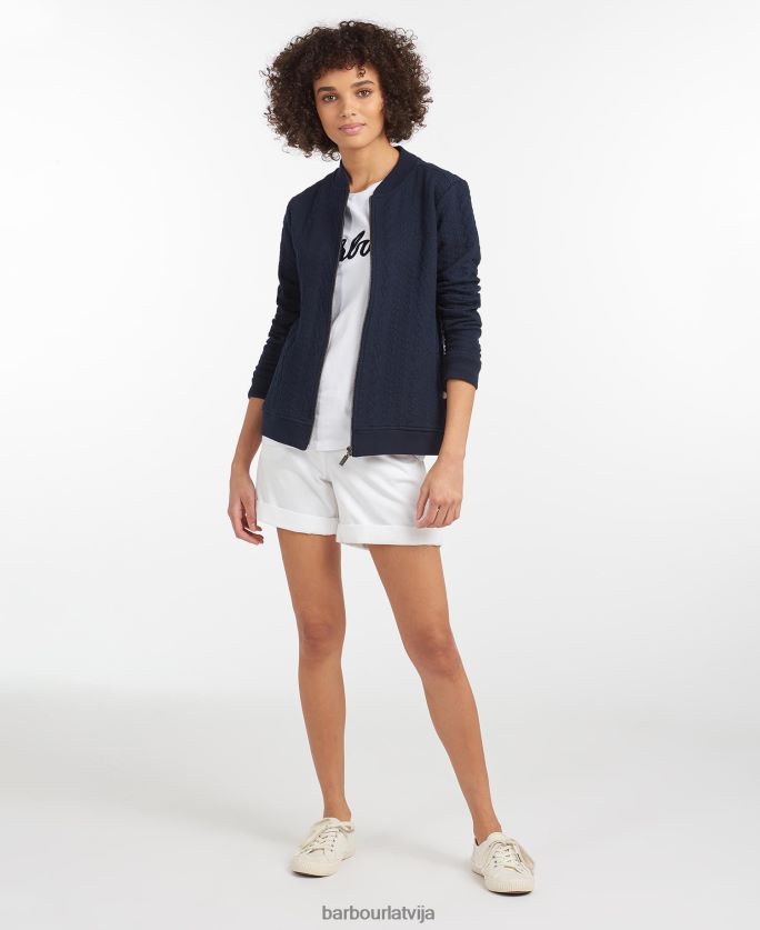 Barbour sievietes kelsey džemperis ar rāvējslēdzēju P8J88A1986 apģērbs gandrīz balts