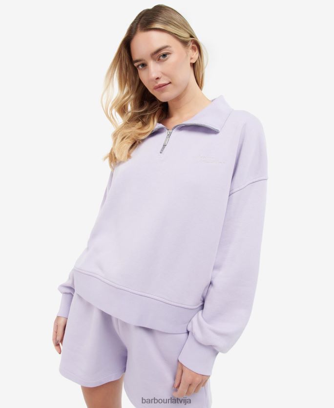 Barbour sievietes lando džemperis ar pusrāvējslēdzēju P8J88A2017 apģērbs wisteria