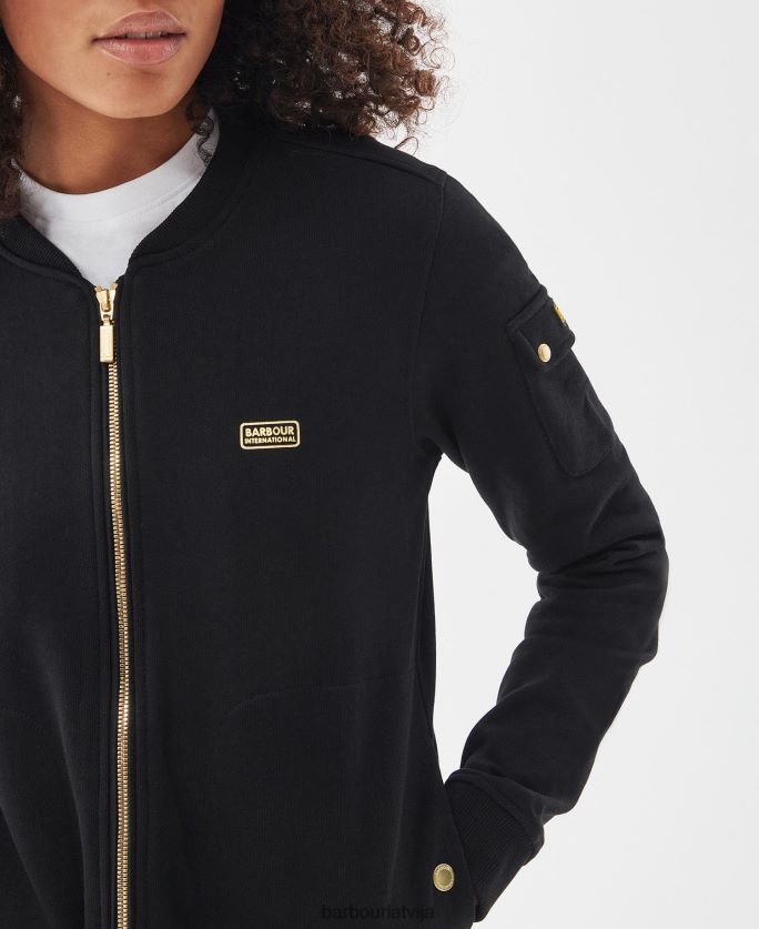 Barbour sievietes magna džemperis ar rāvējslēdzēju P8J88A1997 apģērbs melns