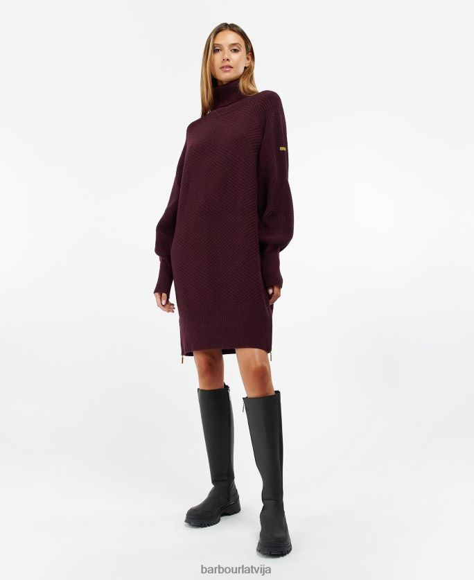 Barbour sievietes Claremont trikotāžas kleita P8J88A1882 apģērbs melnais ķirsis