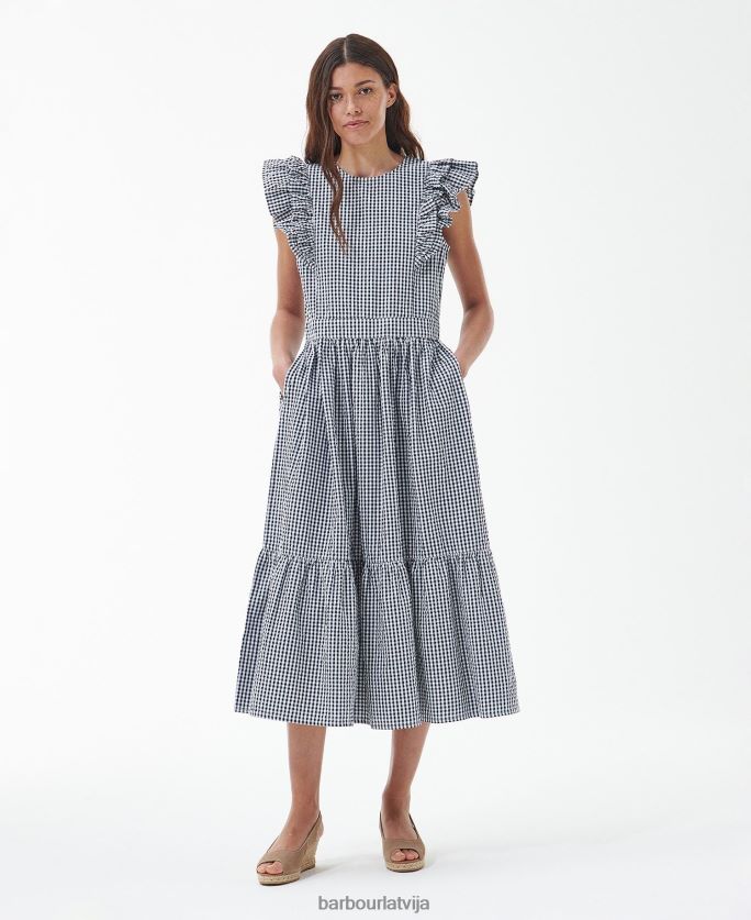 Barbour sievietes dadzis midi kleita P8J88A1829 apģērbs flotes pārbaude