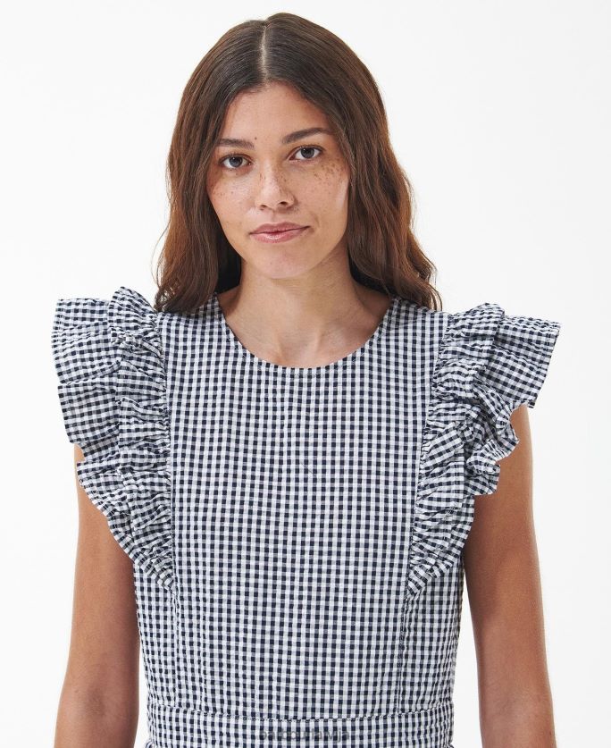 Barbour sievietes dadzis midi kleita P8J88A1829 apģērbs flotes pārbaude