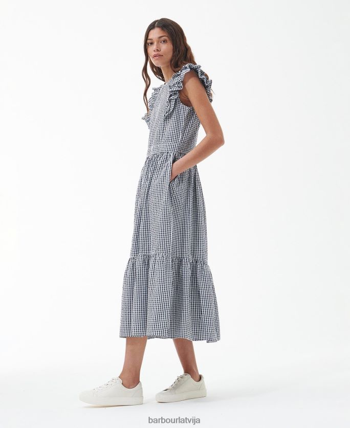 Barbour sievietes dadzis midi kleita P8J88A1829 apģērbs flotes pārbaude