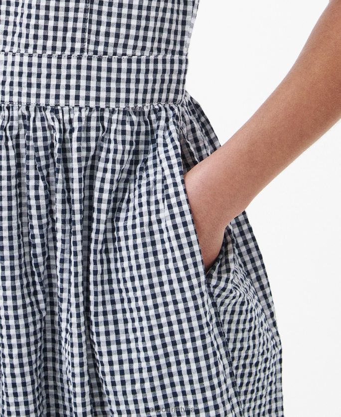 Barbour sievietes dadzis midi kleita P8J88A1829 apģērbs flotes pārbaude