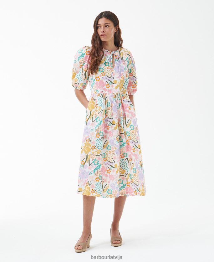 Barbour sievietes delphinium midi kleita P8J88A1828 apģērbs klasisks multi