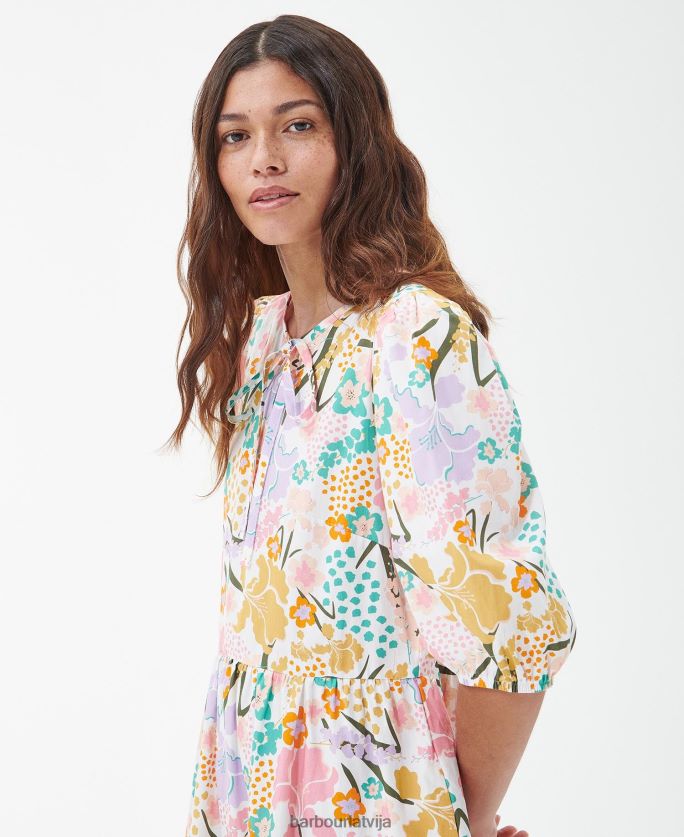 Barbour sievietes delphinium midi kleita P8J88A1828 apģērbs klasisks multi