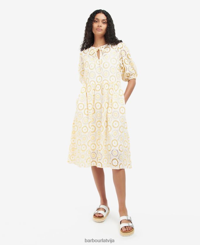 Barbour sievietes edis kleita P8J88A1823 apģērbs balts/saullēkta dzeltens