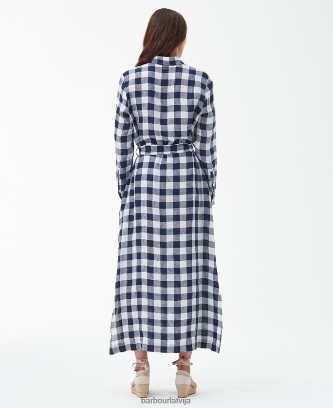 Barbour sievietes jūras maksi kleita P8J88A1820 apģērbs flotes pārbaude