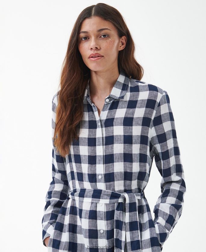 Barbour sievietes jūras maksi kleita P8J88A1820 apģērbs flotes pārbaude