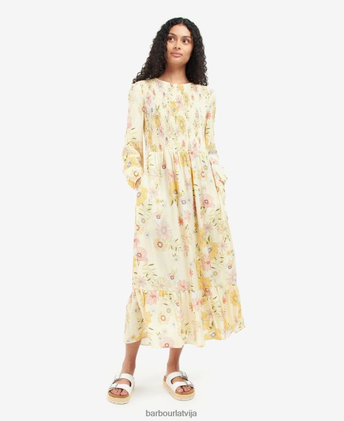 Barbour sievietes koraļļu kleita P8J88A1840 apģērbs multi gaismas saulespuķe