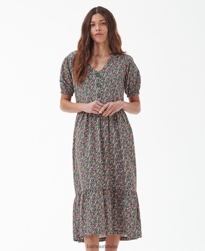 Barbour sievietes pansy midi kleita P8J88A1814 apģērbs klasisks multi
