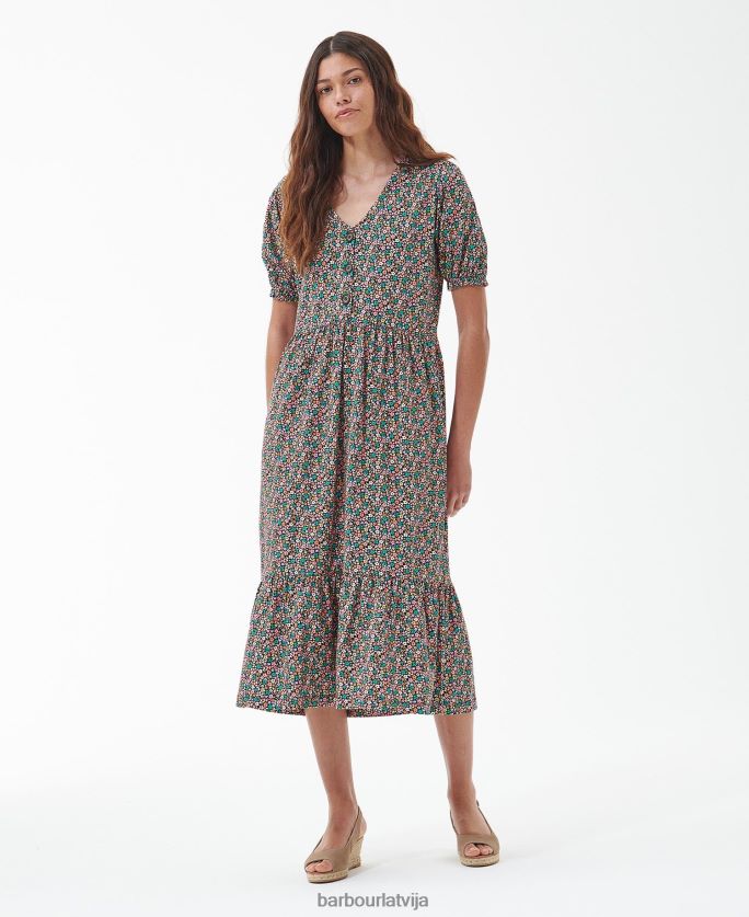 Barbour sievietes pansy midi kleita P8J88A1814 apģērbs klasisks multi