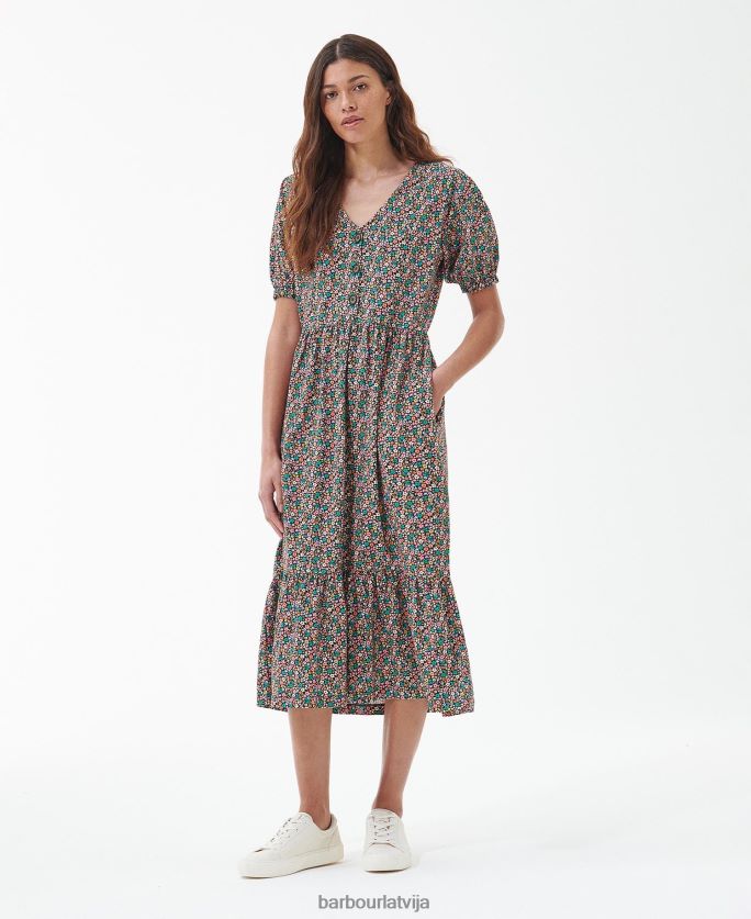 Barbour sievietes pansy midi kleita P8J88A1814 apģērbs klasisks multi