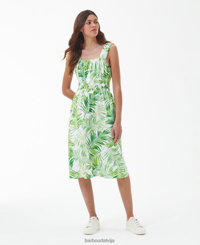 Barbour sievietes plumeria midi kleita P8J88A1811 apģērbs klasisks multi