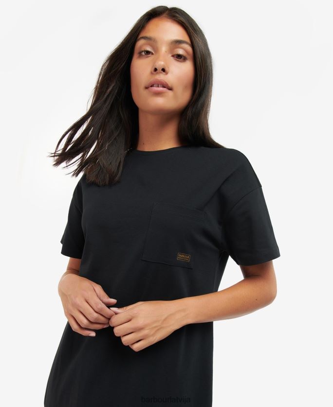 Barbour sievietes valdīšanas kreklu kleita P8J88A1855 apģērbs klasisks melns