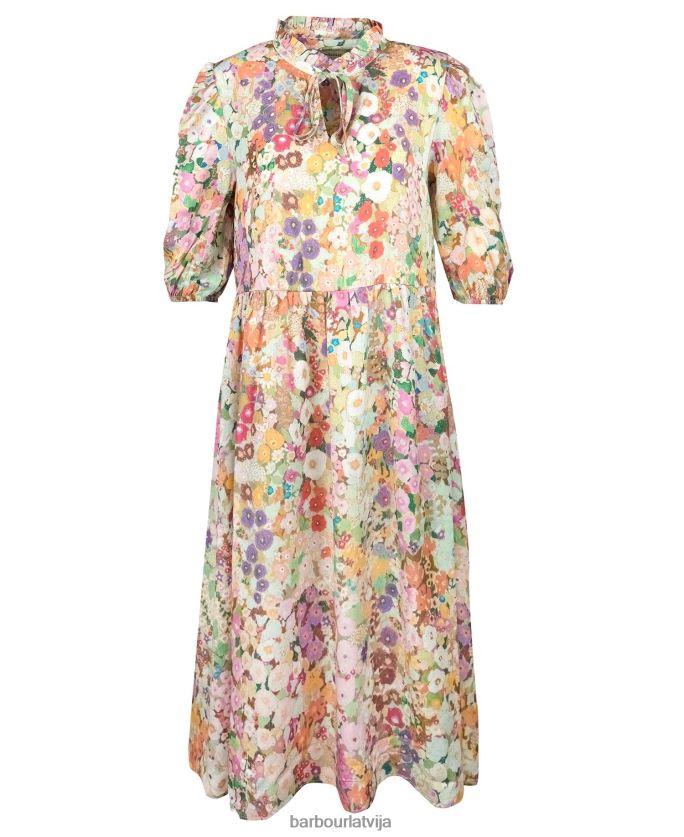 Barbour x House of Hackney sievietes balkona kleita P8J88A1908 apģērbs hollyhocks pavasaris