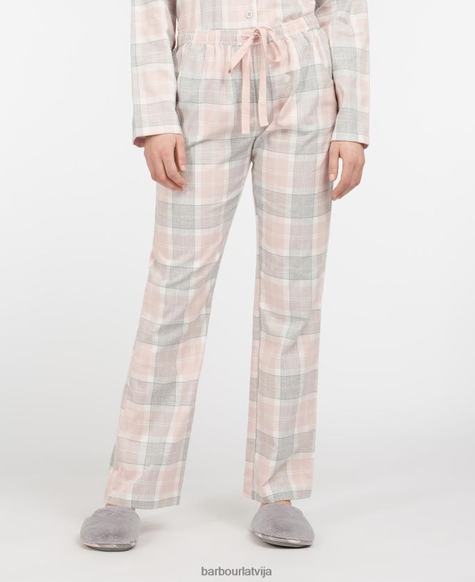 Barbour sievietes nancy pj bikses P8J88A2036 apģērbs rozā tartāns