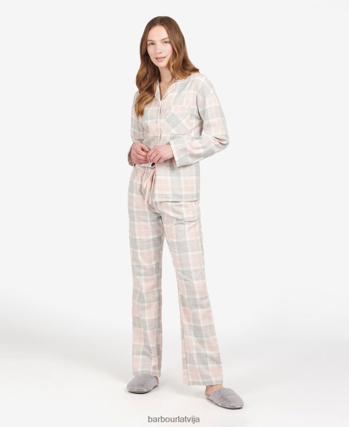 Barbour sievietes nancy pj bikses P8J88A2036 apģērbs rozā tartāns