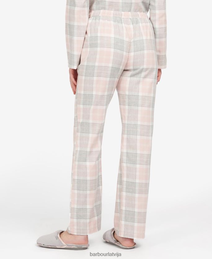 Barbour sievietes nancy pj bikses P8J88A2036 apģērbs rozā tartāns