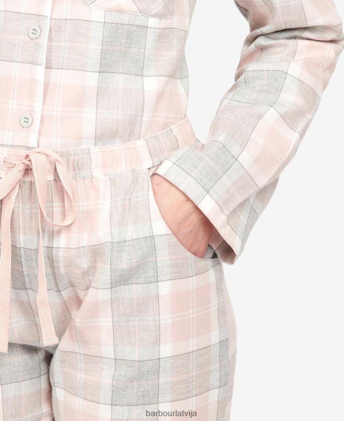 Barbour sievietes nancy pj bikses P8J88A2036 apģērbs rozā tartāns