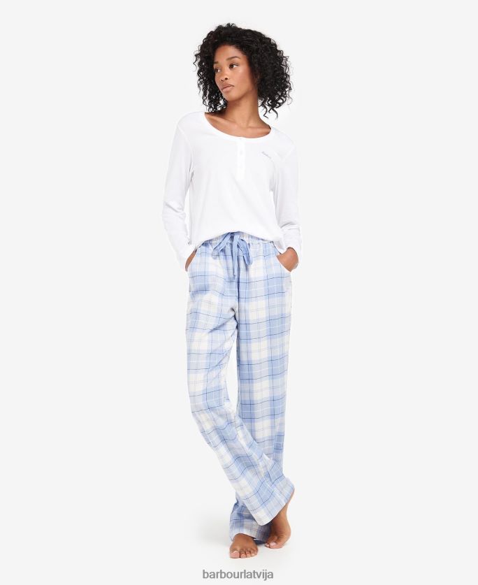 Barbour sievietes nancy pj bikses P8J88A2044 apģērbs rozā tartāns
