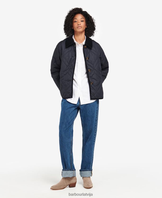 Barbour sievietes barrhead stepēts skapītis P8J88A1425 apģērbs tumša flote/senā papele