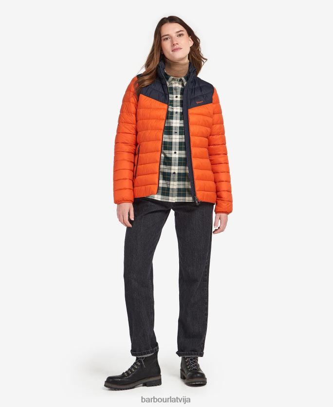 Barbour sievietes blencarn stepēta jaka P8J88A1459 apģērbs uguns/tumša flote/kleita