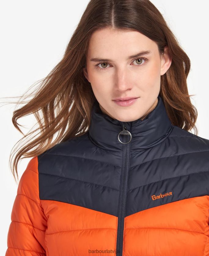 Barbour sievietes blencarn stepēta jaka P8J88A1459 apģērbs uguns/tumša flote/kleita