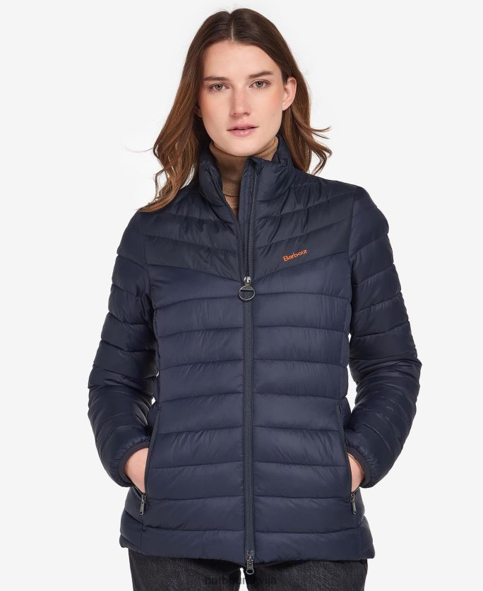 Barbour sievietes blencarn stepēta jaka P8J88A1499 apģērbs uguns/tumša flote/kleita