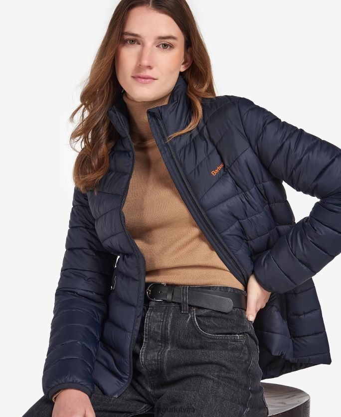 Barbour sievietes blencarn stepēta jaka P8J88A1499 apģērbs uguns/tumša flote/kleita