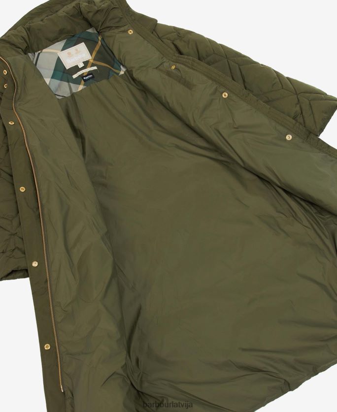 Barbour sievietes cassius stepēta jaka P8J88A1442 apģērbs melns/seno papardes tartāns