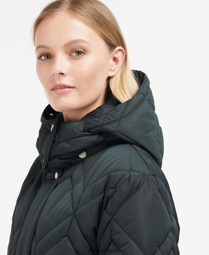 Barbour sievietes cassius stepēta jaka P8J88A1519 apģērbs melns/seno papardes tartāns