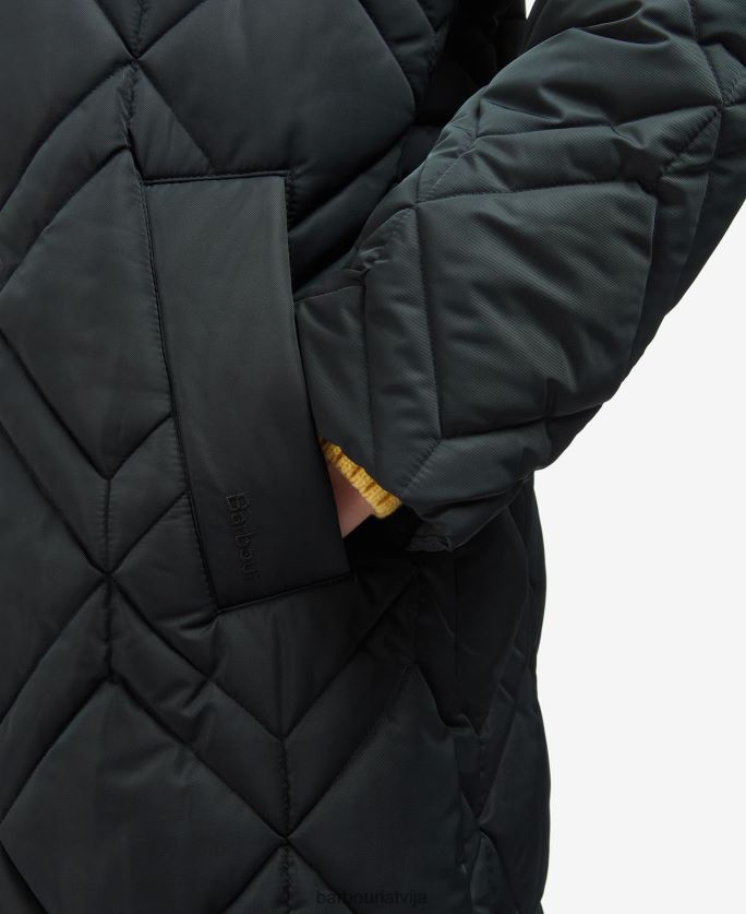 Barbour sievietes cassius stepēta jaka P8J88A1519 apģērbs melns/seno papardes tartāns