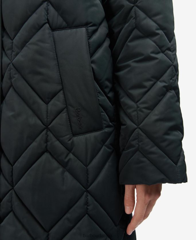 Barbour sievietes cassius stepēta jaka P8J88A1519 apģērbs melns/seno papardes tartāns