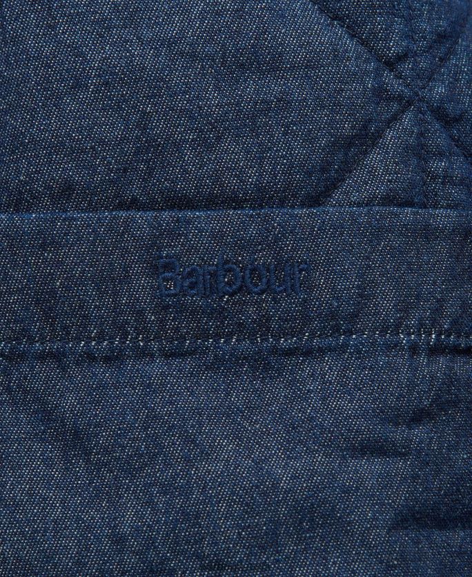 Barbour sievietes džinsa barrhead stepēta žakete P8J88A1422 apģērbs tumša mazgāšana/kleita indigo