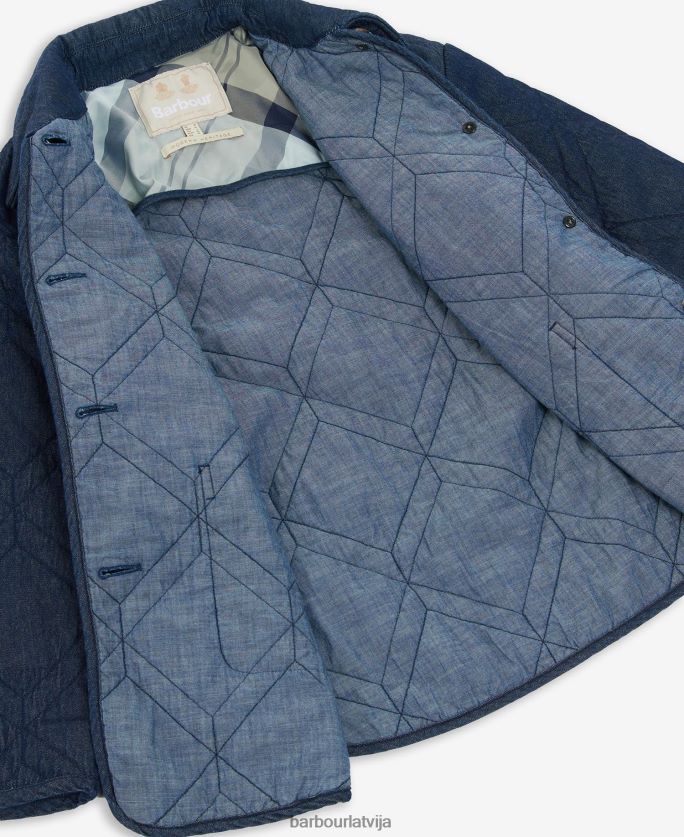 Barbour sievietes džinsa barrhead stepēta žakete P8J88A1422 apģērbs tumša mazgāšana/kleita indigo