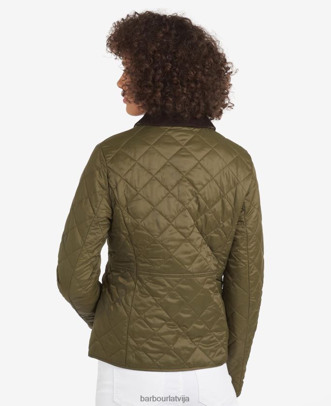 Barbour sievietes deveron stepēta jaka P8J88A1399 apģērbs melna/olīvu