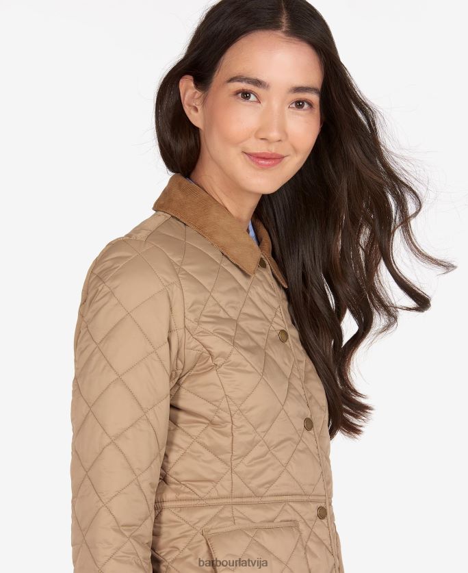 Barbour sievietes deveron stepēta jaka P8J88A1403 apģērbs zila migla/navy